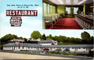 Postcard Restaurant at Sho-Wi Motel in Zanesville, Ohio