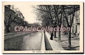 Postcard Old Nimes Quai De La Fontaine