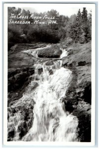 c1910s The Cross River Falls Shroeder Minnesota MN Waterfall RPPC Photo Postcard