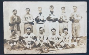 Mint USA Real Picture Postcard Vintage Baseball Team Players WW Co