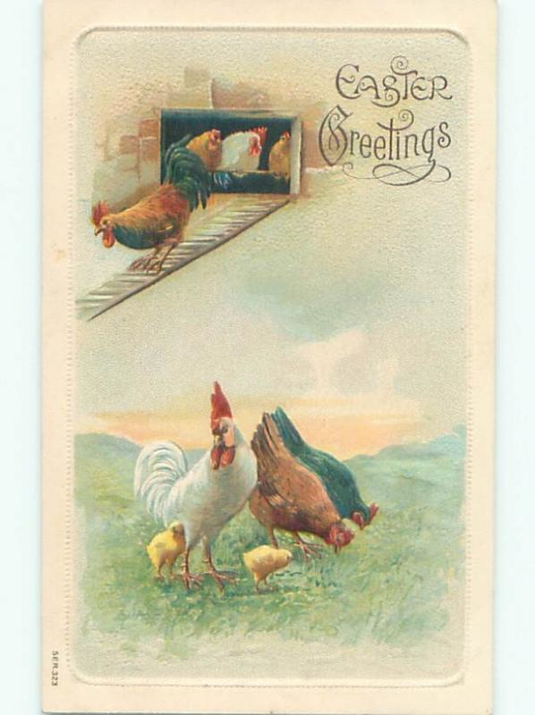 Divided-Back EASTER CHICK SCENE Cute Postcard AA0888