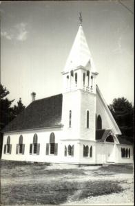 Jefferson ME Bunker Hill Church 1940s-50s Real Photo Postcard