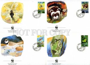 239815 Liechtenstein WWF frog 1989 year set of 4 FDC