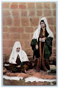 c1910's Woman Wearing Traditional Dress Bethlehem Israel Antique Postcard 