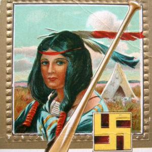 Indian Maiden Good Luck Swastika Embossed Postcard