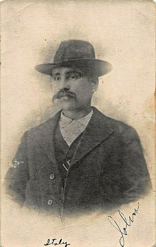 ITALIAN MAN NAMED JOHN~UNIDENTIFIED~1910s REAL PHOTO POSTCARD 