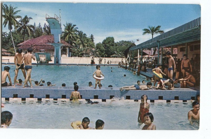 Postcard Chinese Swimming Club Pool Singapore China