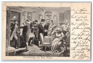 1898 View of Atonement Before Kol-Nidre Austria Unposted Antique Postcard