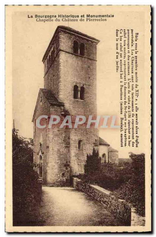 Postcard Old Chapel of the Chateau de Pierreclos