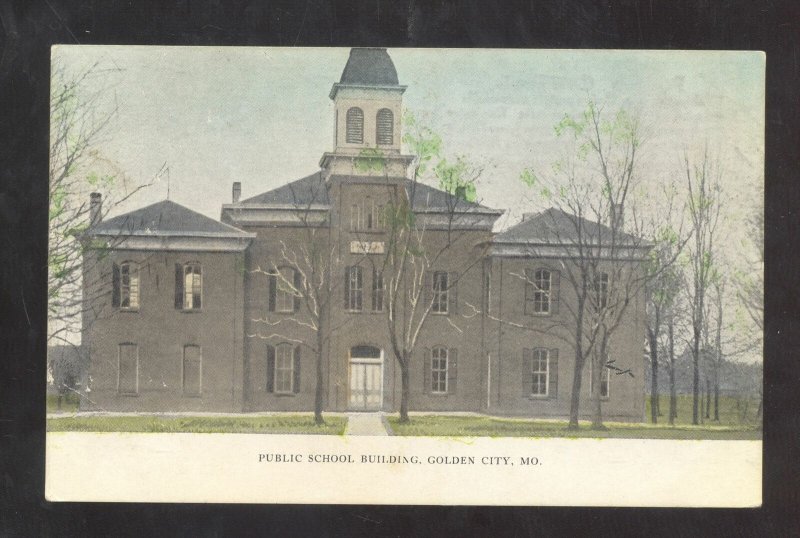 Golden City Missouri MO. Public School Building Vintage Postcard 1908