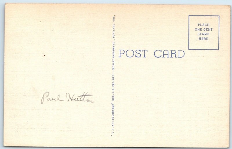 1937 ID Ida Idaho Arrow Rock Dam Boise River Reservoir Waterfall Teich PC A248