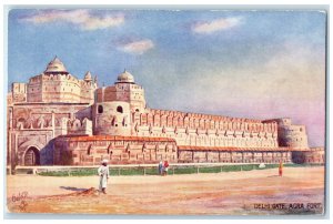 c1910 Delhi Gate Agra Fort India Unposted Antique Oilette Tuck Art Postcard