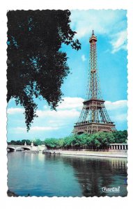 Paris France Eiffel Tower La Tour Eiffel River Seine Vintage Chantal Postcard