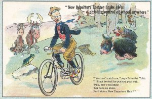 Bristol CT New Bicycle Departure Coaster Brakes Bears 1909 Postcard