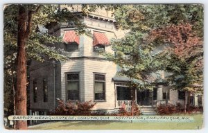 1910's CHAUTAUQUA INSTITUTION NY BAPTIST HEADQUARTERS ANTIQUE POSTCARD