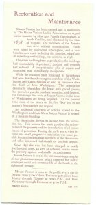 Mount Vernon Virginia Vintage Vacation Brochure 