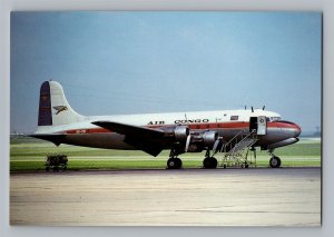 Aviation Airplane Postcard Air Congo Airlines Douglas DC-4 Paris Le Bourget BE8