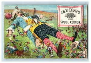 1880s J&P Coats Spool Cotton Gulliver Lilliputians Egypt Pyramids Lot Of 3 P211