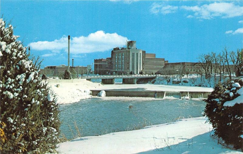 Frankenmuth Michigan~Carling Brewing Company & Cass River Dam in Winter~1974 PC