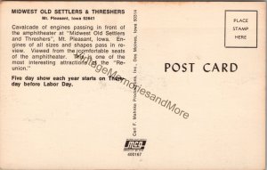Midwest Old Settlers and Threshers Mt. Pleasant Iowa Postcard PC293