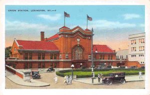 Union Station Railroad Train Depot Lexington Kentucky 1930s postcard