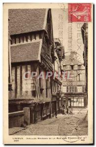 Old Postcard Lisieux old houses from the street to Fèvres