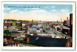 c1910's Bird's Eye View From Prospect Hill Sioux City Iowa IA Antique Postcard