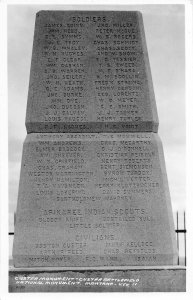 J4/ Custer Battlefield Montana RPPC Postcard c1950s Monument Soldiers 203