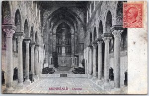 VINTAGE POSTCARD INTERIOR OF THE MONREALE DUOMO ITALY STAMPED NOT POSTED c. 1910