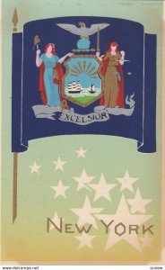 NEW YORK , State Flag , 40-50s ; Serigraph