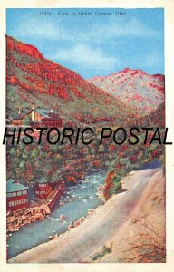 VIEW IN OGDEN CANYON UTAH~NATURES GLORY IN THE ROCKIES~ POSTCARD