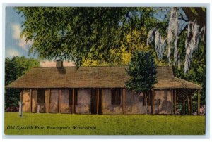 1952 Old Spanish Fort Oldest Building Scene Pascagoula Mississippi MS Postcard