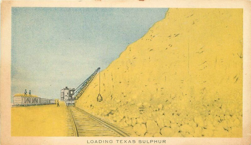 Advertising Railroad Loading Texas Sulphur Industries Postcard 20-2821