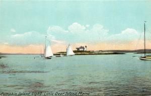 Vintage Postcard Pumpkin Island Light House, Little Deer Island ME Penobscot Bay