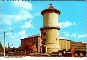 Fresno, CA California WATER TOWER LANDMARK~Federal Building 4X6 Vintage Postcard