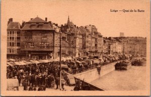 Belgium Liege Quai de la Batte Luik Postcard 04.35