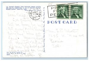 1957 Veteran's Hospital State University Campus Iowa City, Iowa IA Postcard