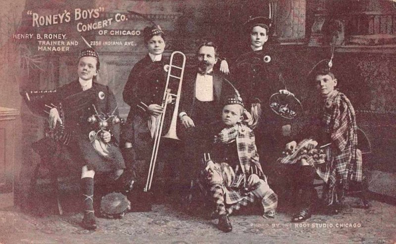 Chicago Illinois Roney's Boys Concert Co Band Vintage Postcard JJ658689