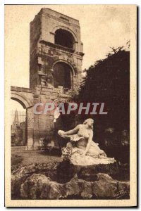 Postcard Ancient Arles sur Rhone Public Garden Statue of Niobe