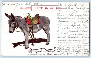 1904 Mule Utah They Call Me Satan Salt Lake City Utah UT Embossed Postcard