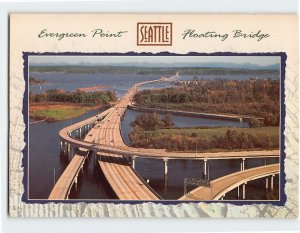 Postcard Evergreen Point Floating Bridge, Seattle, Washington