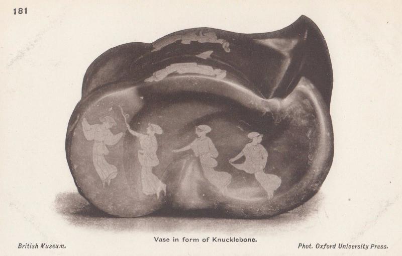 Knucklebone Vase London Museum Exhibit Old Postcard