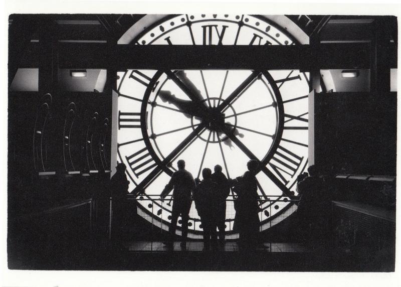 Paris Giant Clock Silhouette Museum D'Orsay Real Photo Postcard