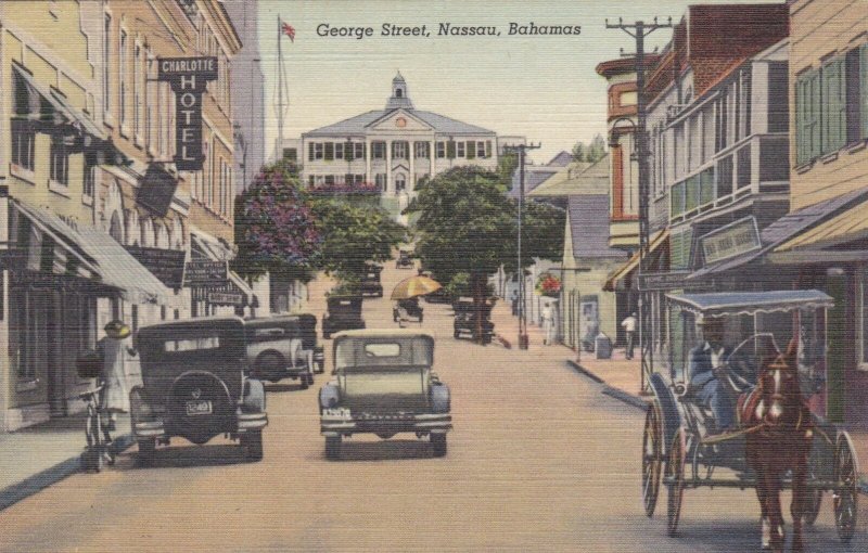 Bahamas Nassau George Street Curteich sk3345