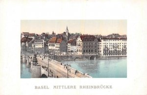 BASEL MITTLERE RHEINBRUCKE SWITZERLAND BRIDGE POSTCARD (c. 1910)