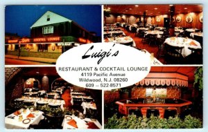 WILDWOOD, New Jersey NJ ~ Roadside LUIGI'S RESTAURANT Lounge 1960s-70s Postcard