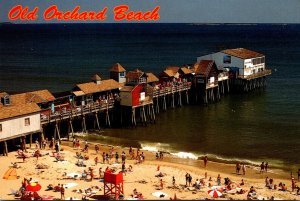 Maine Old Orchard Beach Aerial View Looking Toward The Pier