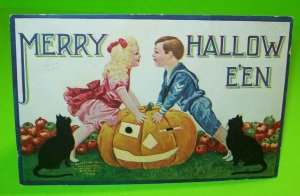 Vintage Halloween Postcard International Art 1908 Two Black Cats Portland Maine