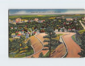 Postcard Rapid City, From Skyline Drive, Rapid City, South Dakota