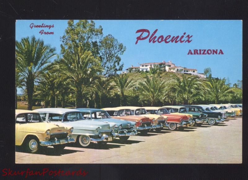 PHOENIX ARIZONA 1950's CARS BILTMORE HOTEL ENTRANCE VINTAGE POSTCARD